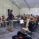 Brassband Rijnmond, gastorkest op internationale dirigentencursus bij Wereld Muziek Concours